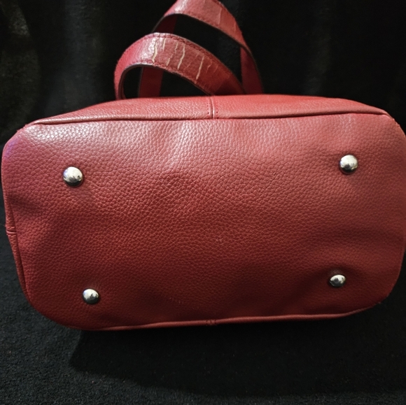 Tignanello Dark Red Leather Shoulder Bag - Picture 7 of 16